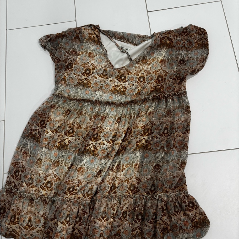 Versona Brown and Gray Sleeveless Sundress